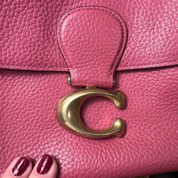 COACH Pebbled Leather Tabby Medium Size - Picture 8 of 13